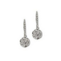 Swirl Bead Lever Back Earrings - Rhodium Plating